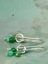 Ohrringe kleiner Kreis mit Chrysopras, Aventurin und Achat
