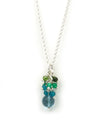 Kette Traube mit Blue Topaz, 925er Silber