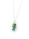 Kette Traube mit Blue Topaz, 925er Silber