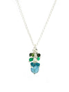 Kette Traube mit Blue Topaz, 925er Silber