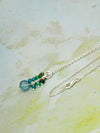 Kette Traube mit Blue Topaz, 925er Silber