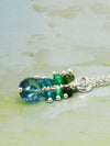 Kette Traube mit Blue Topaz, 925er Silber