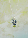 Kette Traube mit Peridot, Tansanit, 925er Silber