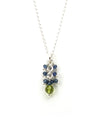 Kette Traube mit Peridot, Tansanit, 925er Silber