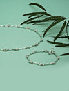 Kette und Armkette mit gewundenen stäben aus Sterlingsilber